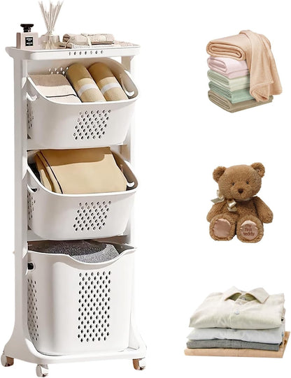 BAOKALER laundry hamper with removable rolling baskets and wheels