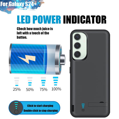 Sitong battery case for Samsung Galaxy S24+, 5000mAh rechargeable extended battery case