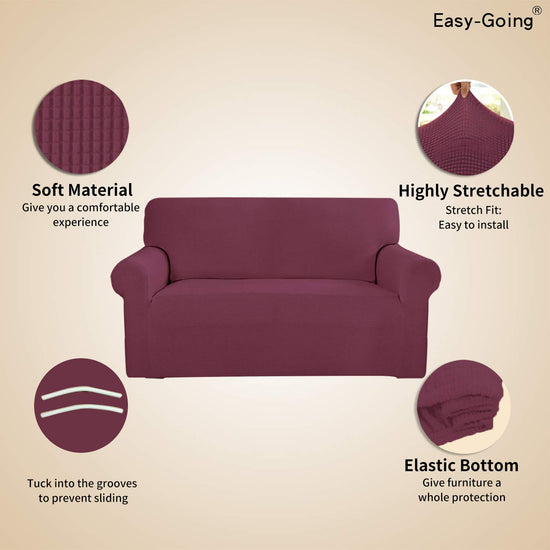 Easy-Going sofa cover — Soft stretch fabric with elastic bottom for kids and pets