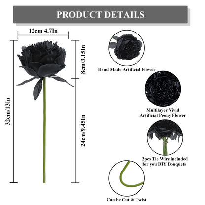 U'Artlines artificial peony silk flower - 10 heads for home and office decor