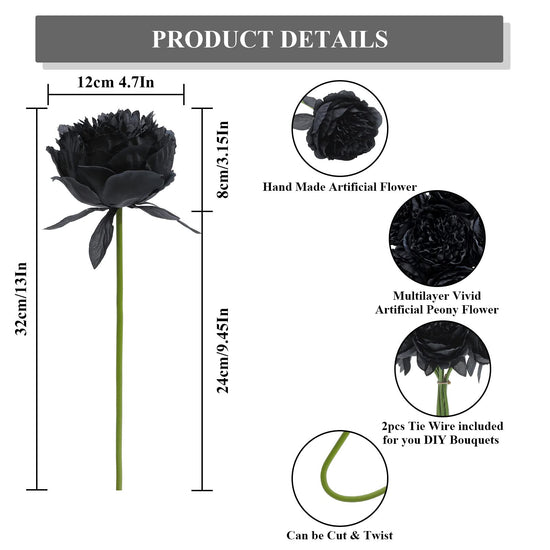 U'Artlines artificial peony silk flower - 10 heads for home and office decor