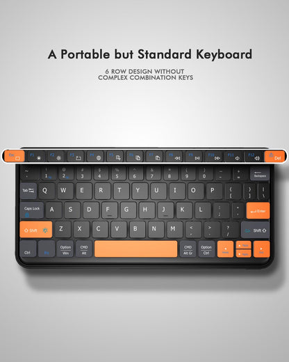 Universal keyboard plus dual Bluetooth portable keypad with removable stand and backlit