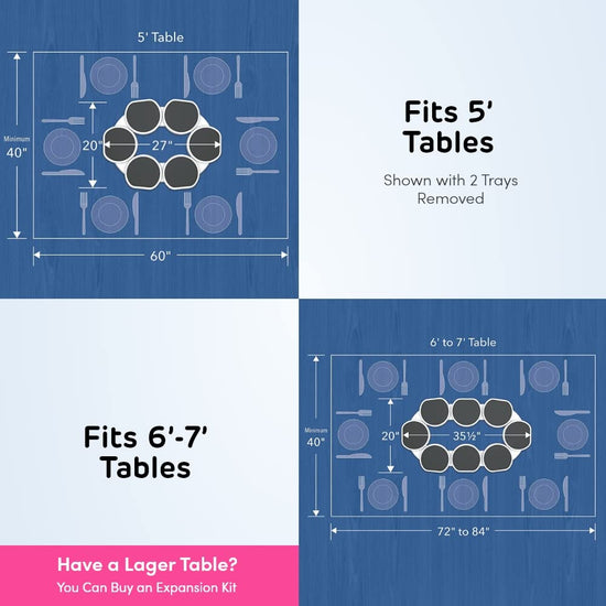 Rotating tray — Long lazy Susan for kitchen and dining tables