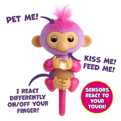Fingerlings interactive baby monkey – reacts to touch with sounds and reactions - Charli (purple)