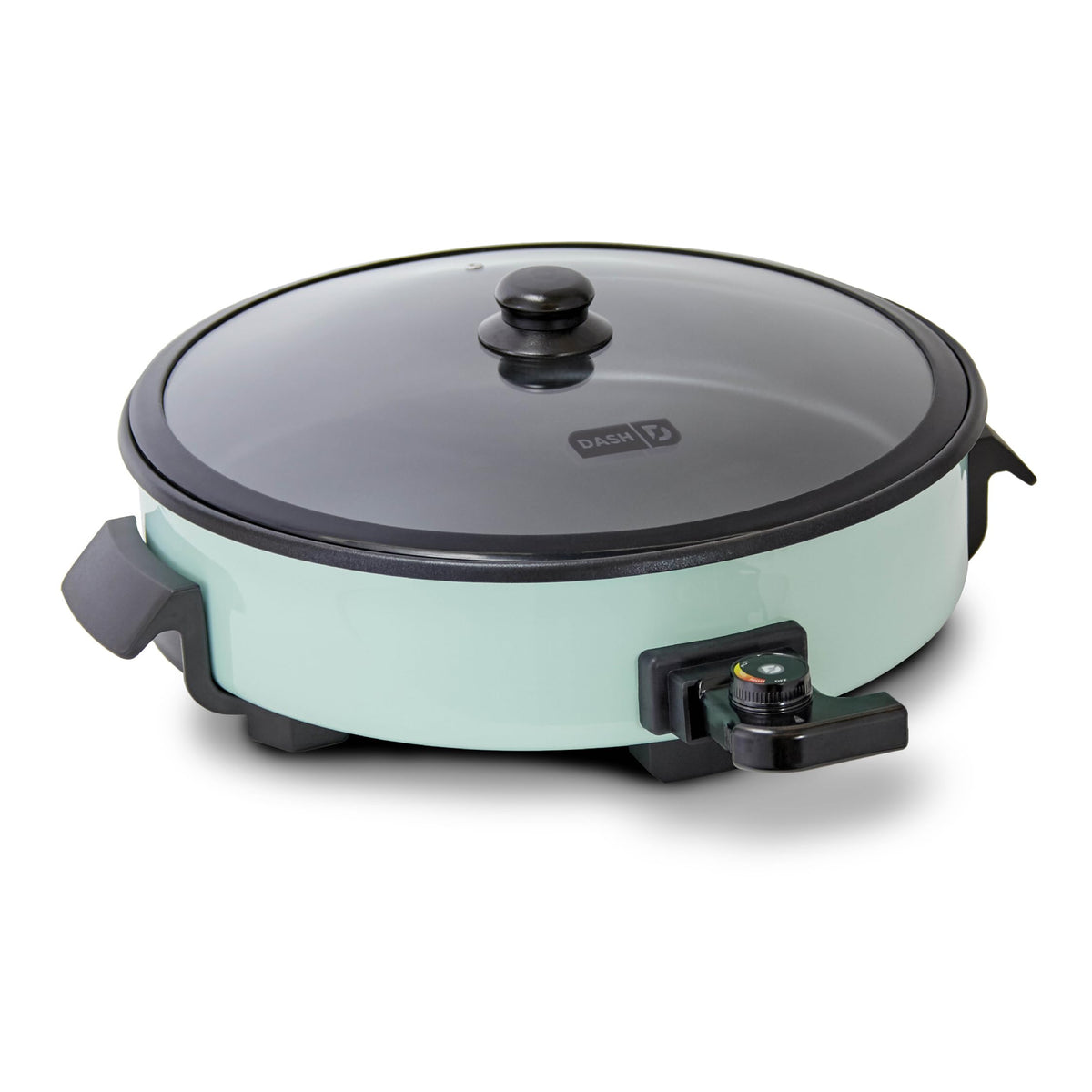 Dash electric skillet — ceramic coating cooking surface with tempered glass lid and cool-touch handles