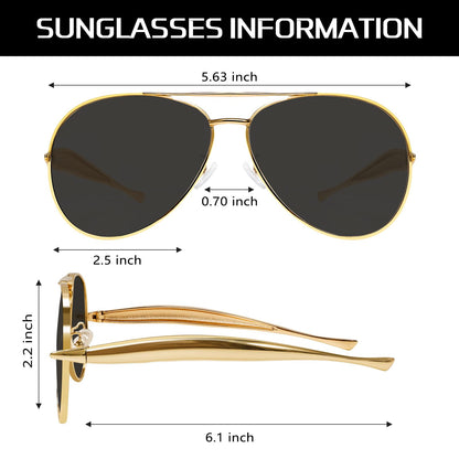 GUVIVI aviator sunglasses — retro gold oversized design for men and women