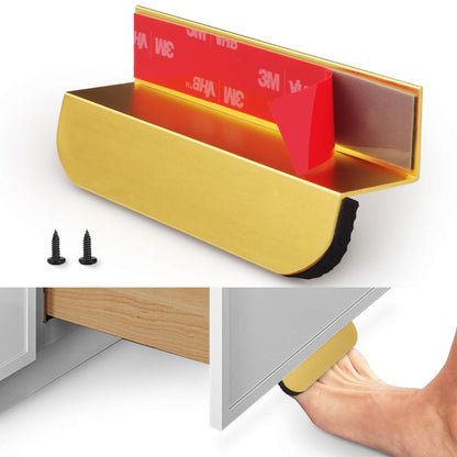 Hardware handle — Under cabinet foot pull with adhesive and screws