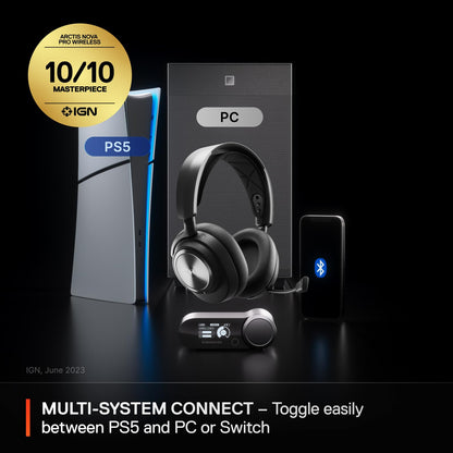 SteelSeries Arctis Nova Pro wireless headphones — multi-system compatibility
