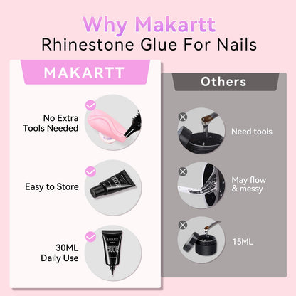 Makartt bonding adhesives — super strong nail rhinestone glue gel for precise application