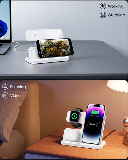 JARGOU charging adapter — 3 in 1 wireless charging station for Apple devices