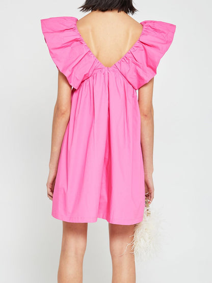 hibshaby floral print mini dress with v neck and puff sleeves