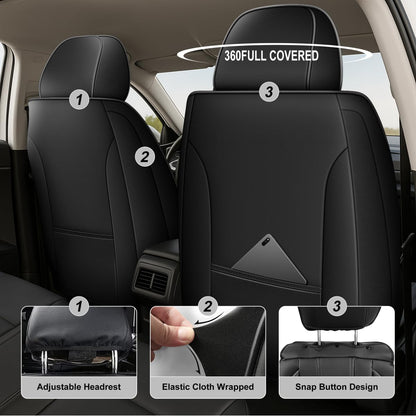 AOMSAZTO vehicle seat cover - leather full set for Mitsubishi Lancer 2012-2017 in black