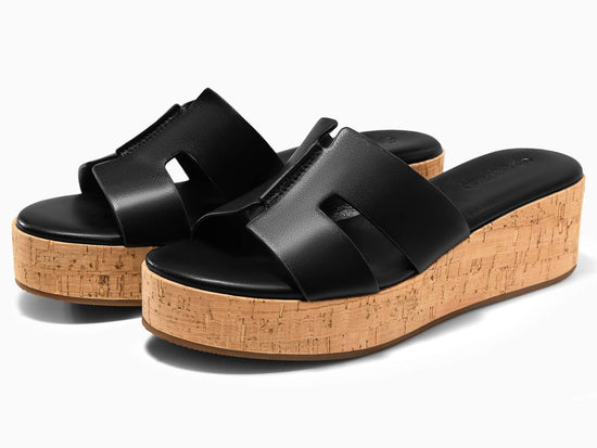 Coutgo women's wedge sandals — cork heeled cutout design