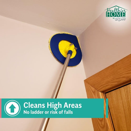 Chomp mop — long handle with washable microfiber pad for cleaning walls and ceilings