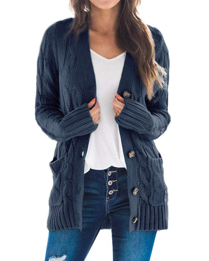 Sweater — Cable knit open front cardigan by Goranbon