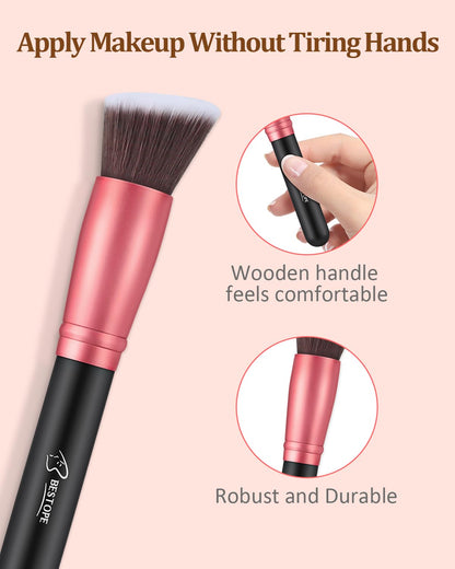 Cosmetic brush set — 16 pcs bestope pro synthetic foundation and eye brushes