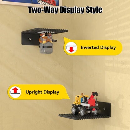 BlissBox shelf — Floating design compatible with Lego building bricks, 9-pack set