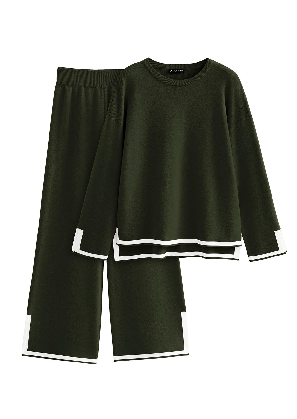 PRETTYGARDEN coordinated outfit — women's fall knit sweater set with wide leg pants