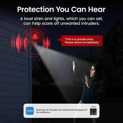 aosu solar security camera - 2K color night vision and wireless installation