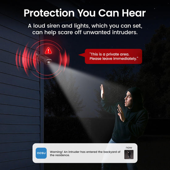 aosu solar security camera - 2K color night vision and wireless installation