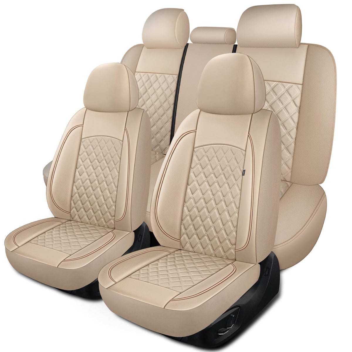 HChengkikz vehicle seat cover — Breathable and waterproof napa leather, beige