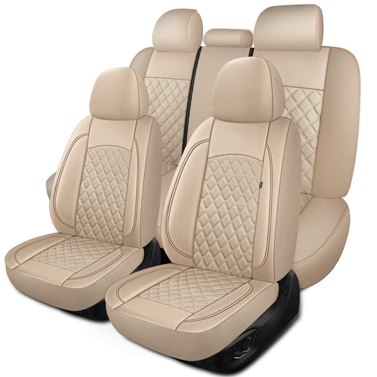HChengkikz vehicle seat cover — Breathable and waterproof napa leather, beige