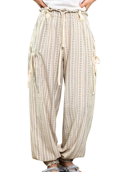 Yinawsky women drawstring wide leg pants with pockets