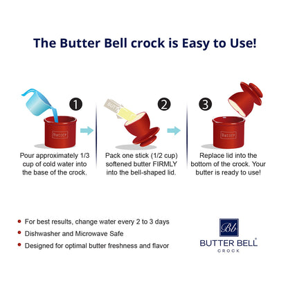 Butter dish — Original Butter Bell crock by L. Tremain in French ceramic design
