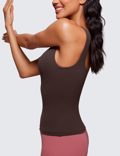 CRZ YOGA U neck tank top — Padded athletic camisole with built in bra