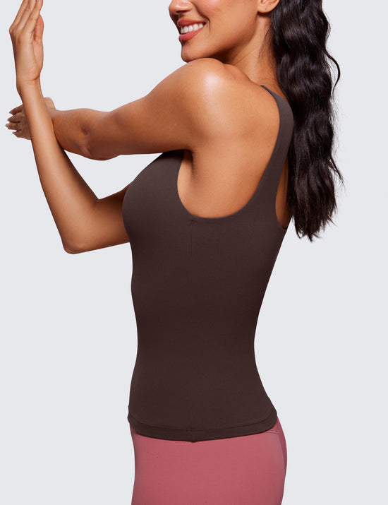CRZ YOGA U neck tank top — Padded athletic camisole with built in bra