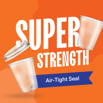 Drinking cup — Clear cups with strawless sip-lids, 50 pack