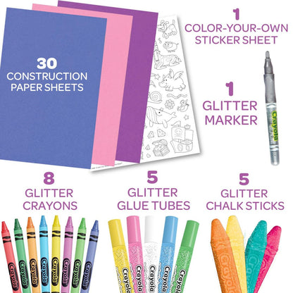 Art craft kit — Crayola glitter crayons and coloring supplies set for kids ages 5+