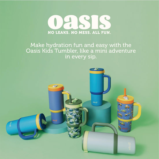 Ello Oasis tumbler — 40 oz with handle and retracting straw