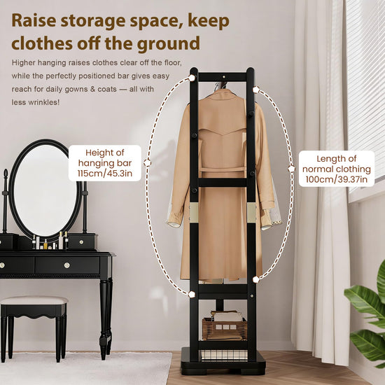 Solid Wood Clothes Rack