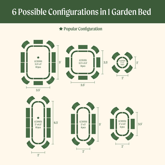 Modular Raised Garden Bed — 17" Tall, 6-in-1 Configuration | Olive Green