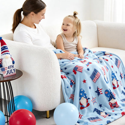 Cozy Bliss gnome throw blanket — ultra soft milkyplush for couch, sofa and bed