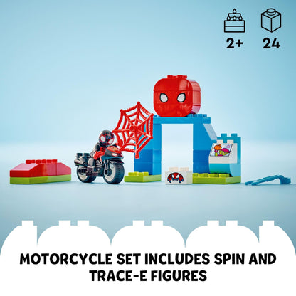 LEGO DUPLO Marvel motorcycle adventure playset - Spidey and friends for toddlers, ages 2+ years - 10424