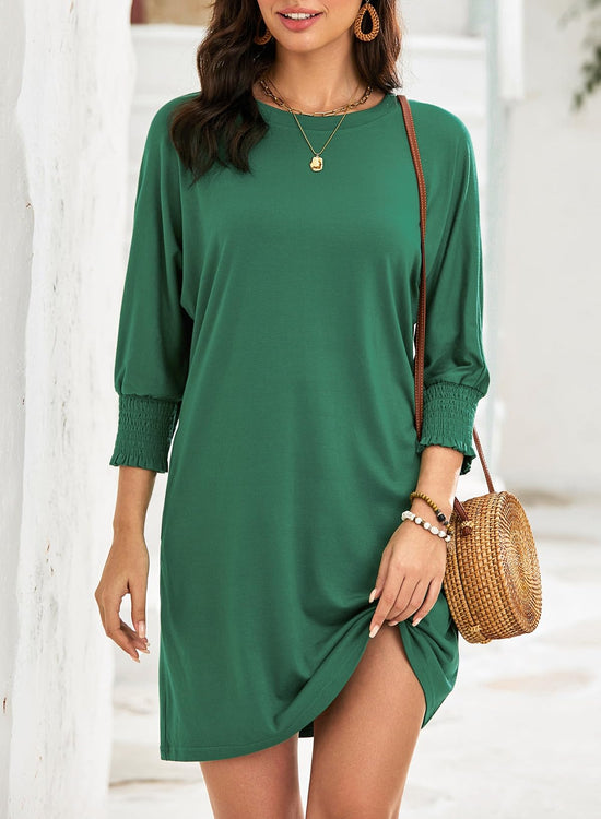 Dokotoo dress — 3/4 sleeve casual mini dress with pockets S-XL