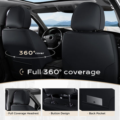 Coverado car seat cover - luxury faux leather waterproof for five seats