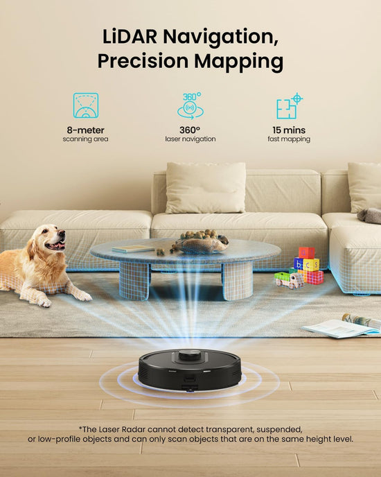 PSUK W11 robotic vacuum cleaner — Self-emptying with LiDAR navigation and mapping