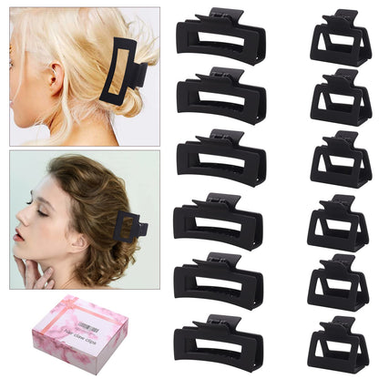 Alemaky hair clip set with square claw clips in neutral colors for all hair types