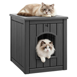 GULAIMOAO outdoor cat house — weatherproof design with sturdy resin material