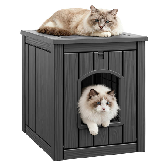 GULAIMOAO outdoor cat house — weatherproof design with sturdy resin material