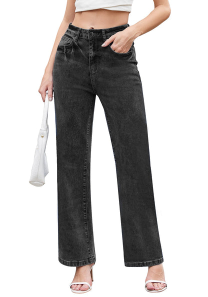 Dimur pants — trendy high waisted wide leg denim with pockets