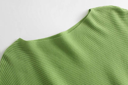 GABERLY sweater — Boat neck batwing sleeves dolman knitted design for women