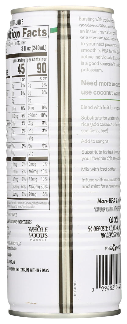 Juice and juice drink — Organic coconut water, 33.8 fl oz by 365 by Whole Foods Market