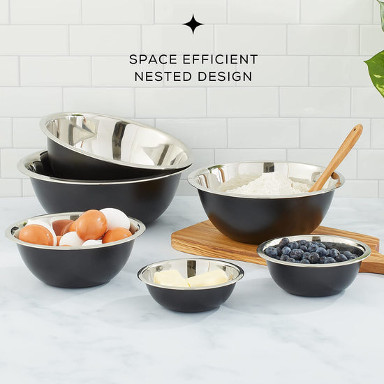 JoyJolt stainless steel mixing bowls - durable and stylish designJoyJolt mixing bowls - durable stainless steel construction
