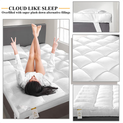 Plush mattress cover — Extra thick and breathable for comfort and support