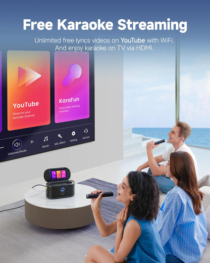 Ikarao karaoke machine — portable with lyrics display and wireless microphones