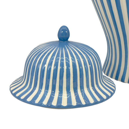 Galt International 18 candy stripe ginger jar - holiday decor with lid